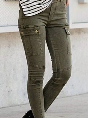 Grace & Lace Olive Skinny Cargo Pants